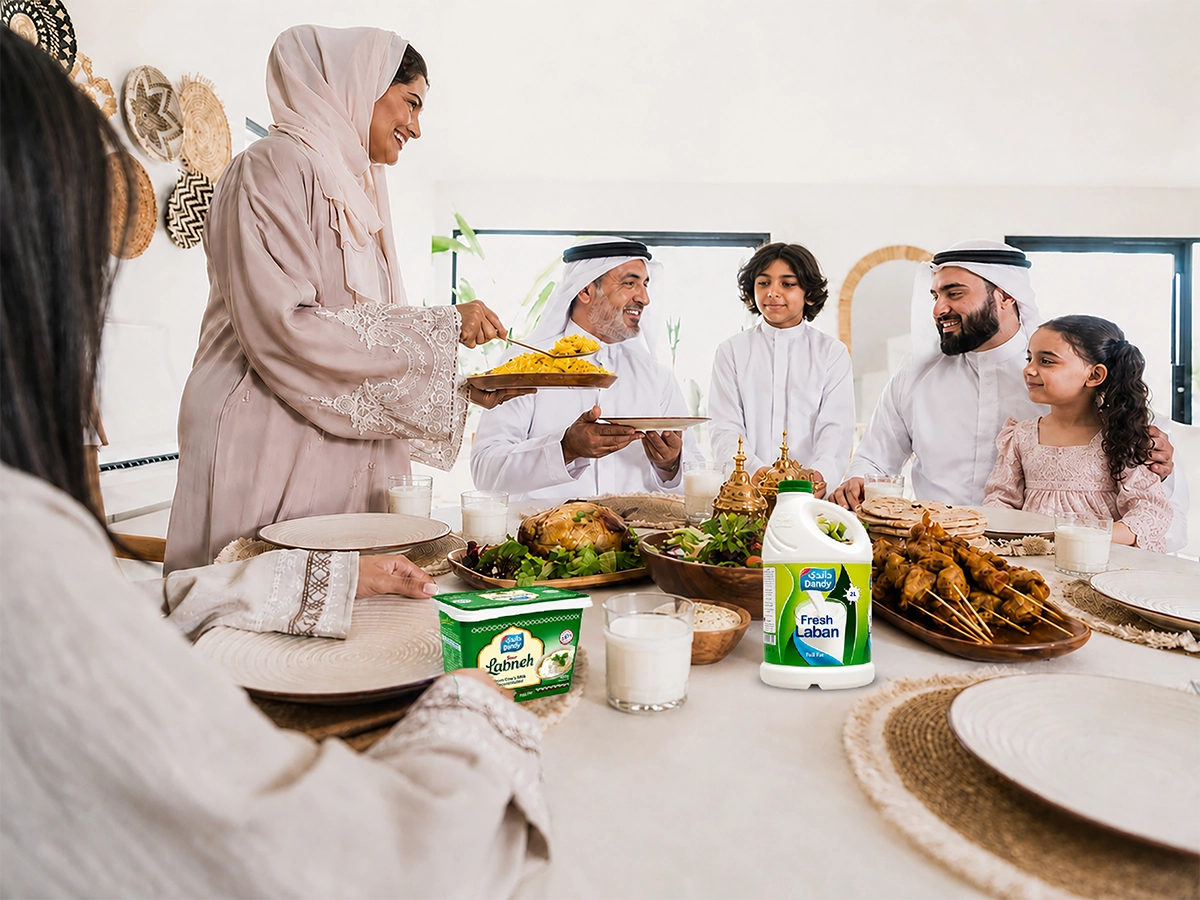 A family enjoying breakfast together